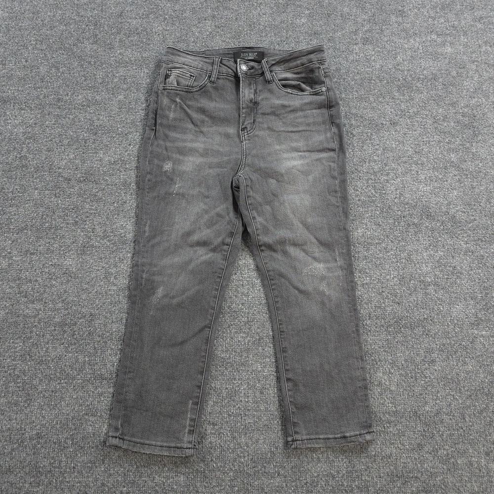 Judy Blue Jeans Womens 5/27 Gray Skinny Capri Mid Rise Stretch Denim Pants